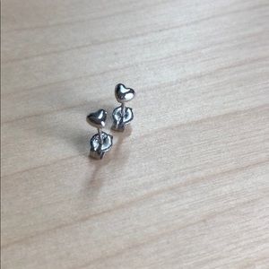 Solid 14K mini heart earrings